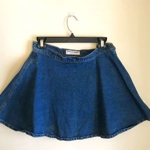 American Apparel Blue Denim Skater Skirt